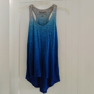Ombre blue & gray flowy tank top
